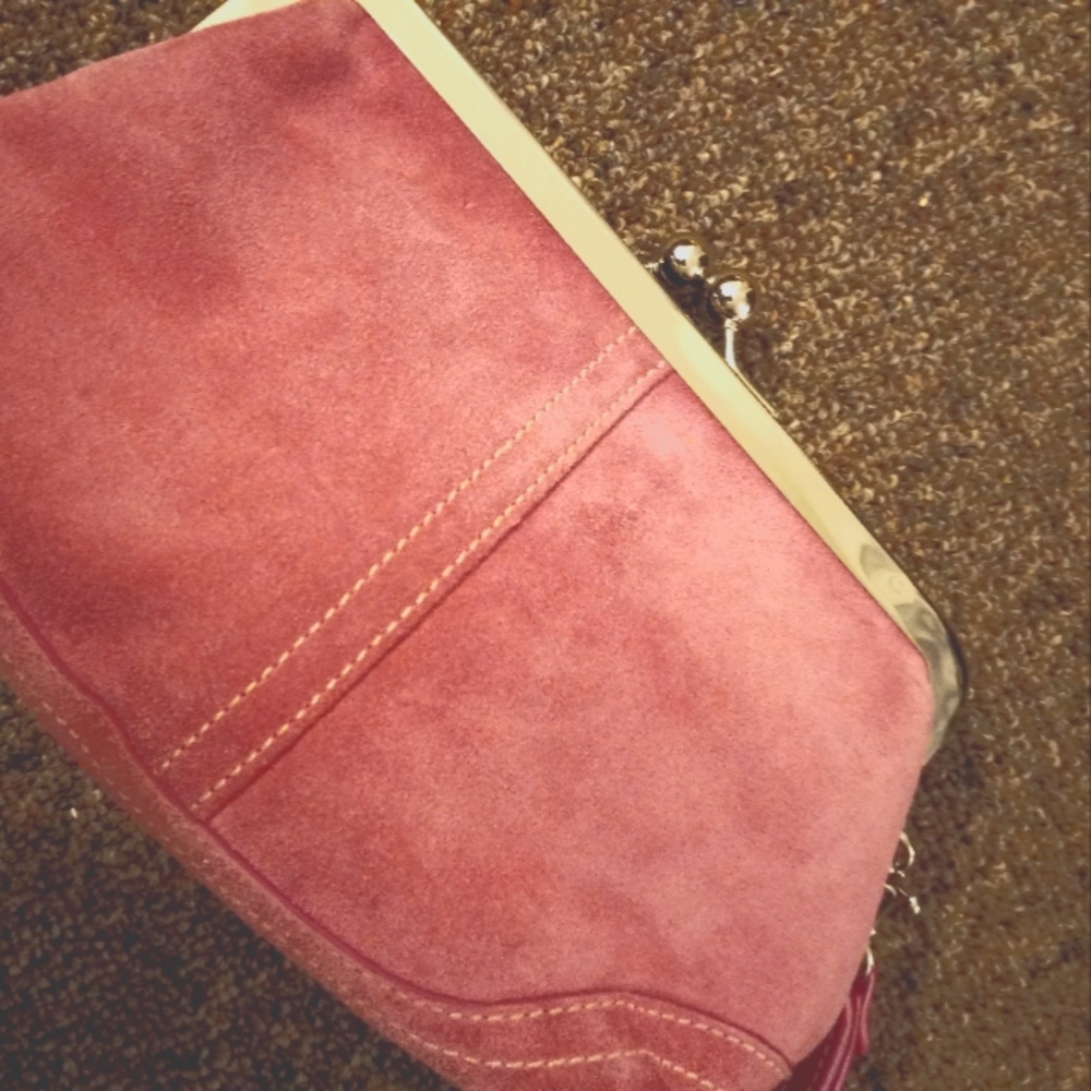 Vintage Coach Wristlet in Pink Kiss Closure